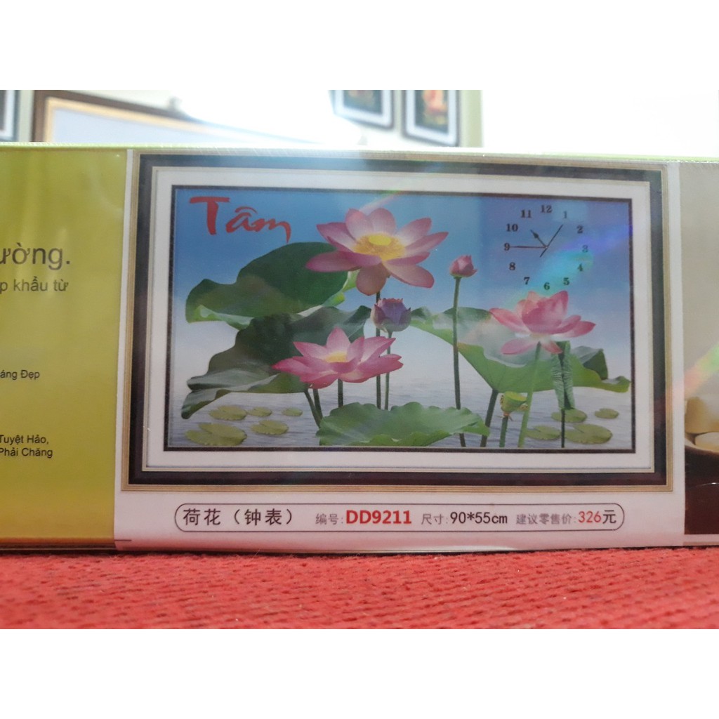 Tranh Đính Đá CHỮ TÂM (ĐÁ ABC CAO CẤP). Kích Thước: 90cm x 55cm