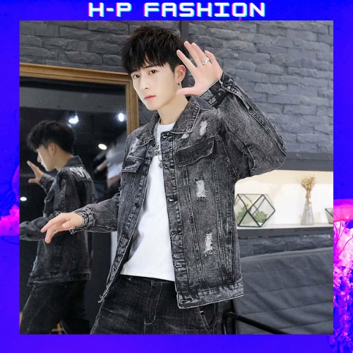 Áo Khoác Jean Nam Co Giãn  𝐅𝐑𝐄𝐄 𝐒𝐇𝐈𝐏  Áo Bò Nam Đẹp Co Giãn Hàng Quảng Châu Thời Trang Hpfashion - Akjn016