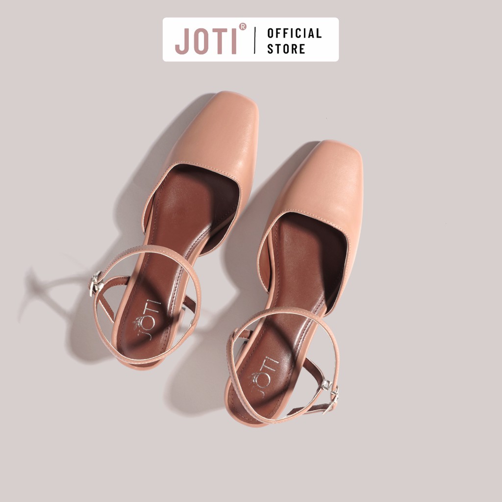 Giày Cao Gót Nữ JOTI Karine 3275VN6 - Mũi Vuông Hở Gót Đế Trụ Vuông Cao 6cm Da Mờ - Mang Công Sở Dự Tiệc