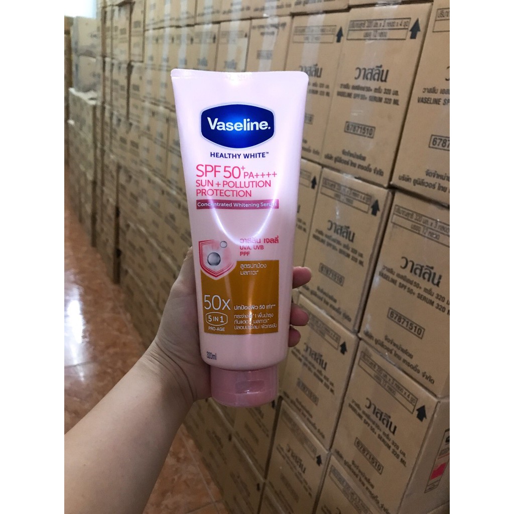 Dưỡng thể Vaseline 50x SPF 50++ 320ml thái lan