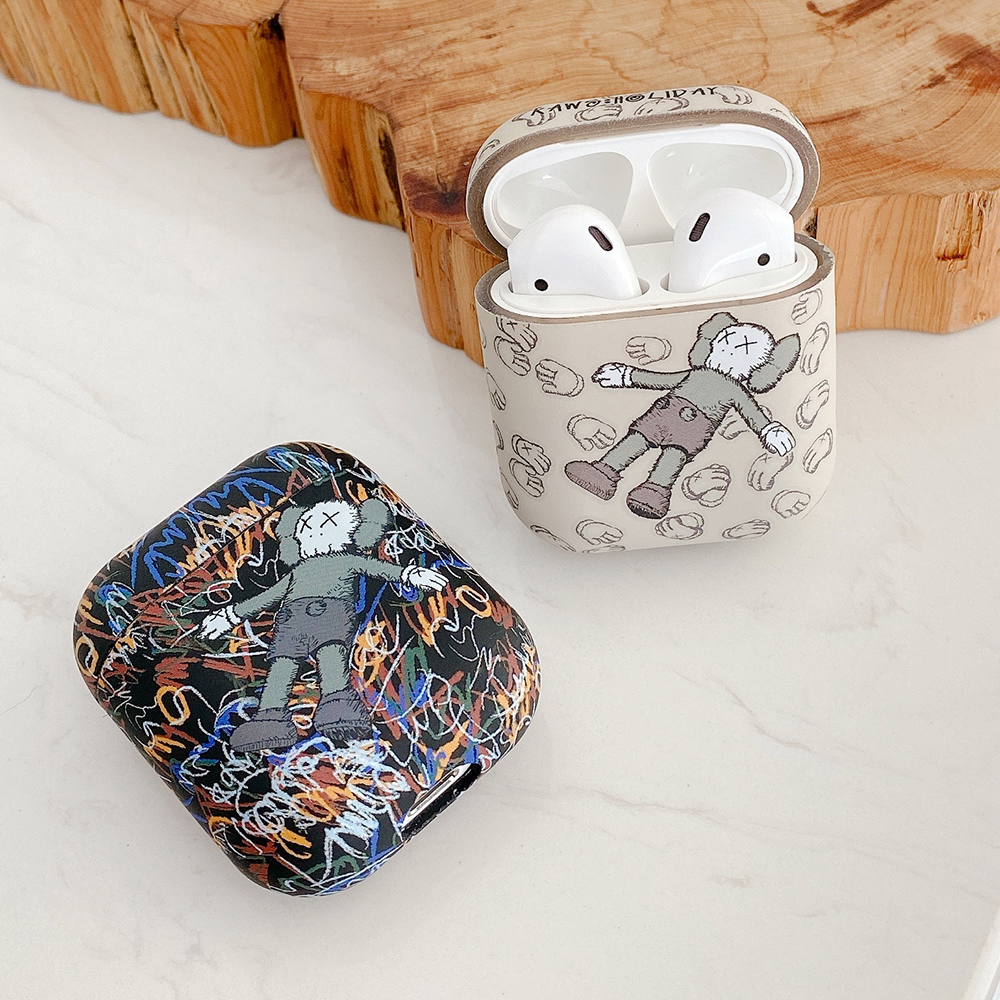 Vỏ Bảo Vệ Hộp Sạc Tai Nghe airpods 1 2 pro apple Không Dây Chất Liệu Mềm Họa Tiết kaws Phát Sáng Trong Bóng Tối