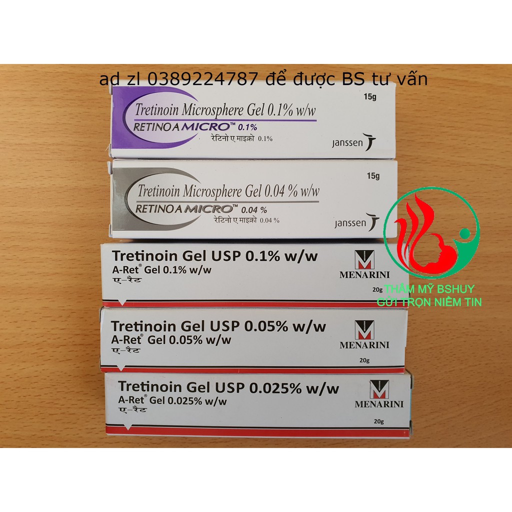 Gel tretinoin aret USP giảm mụn trẻ hóa da ( giống retacnyl galderma )