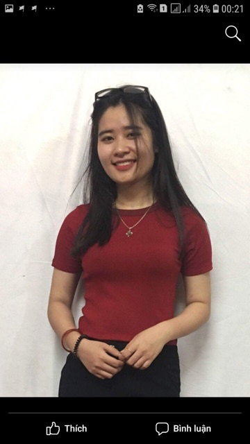 Áo thun tăm cổ phối màu ất nhật