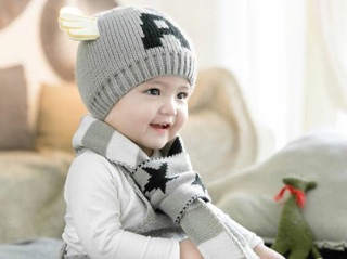 Set nón len và khăn choàng cổ cho bé