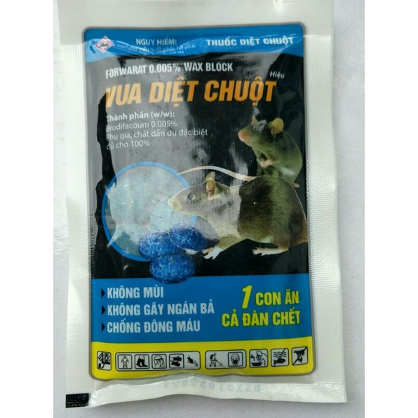 Thuôc diệt chuột dạng viên nén túi 20 viên không mùi 1 con ăn cả đàn chết