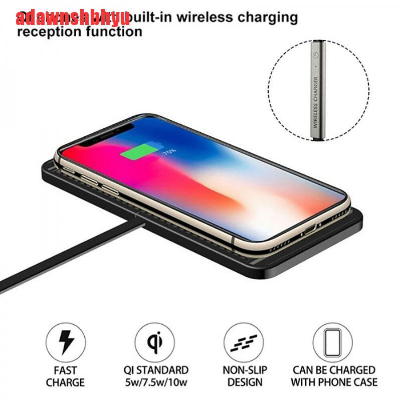 1 Đệm Sạc Điện Thoại QI Không Dây Chống Trượt Sạc Nhanh Cho Xe Hơi