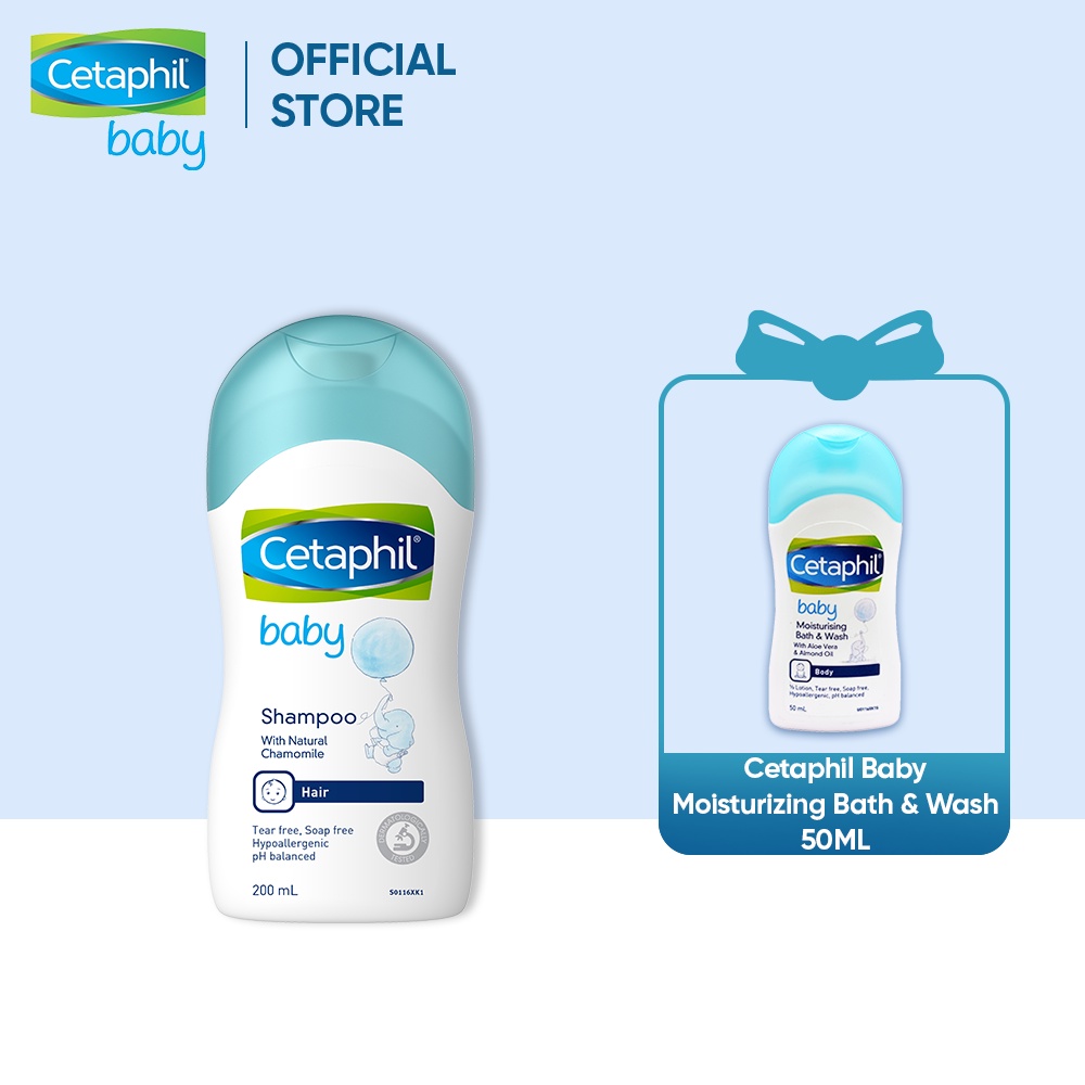 [Tặng Cetaphil Baby Moisturizing Wash&amp;Bath 50ml] [Date 06.23] Dầu gội dịu nhẹ cho bé Cetaphil Baby Shampoo 200ml