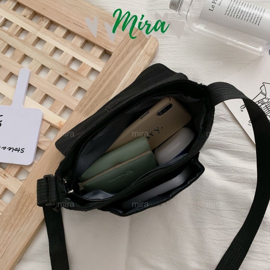 Túi Xách Nữ Đeo Chéo Tote Canvas Đựng Điênh Thoại Đi Chơi Thêu Hình Địa Cầu Ulzzang Hàn Quốc MIRA-TV58002