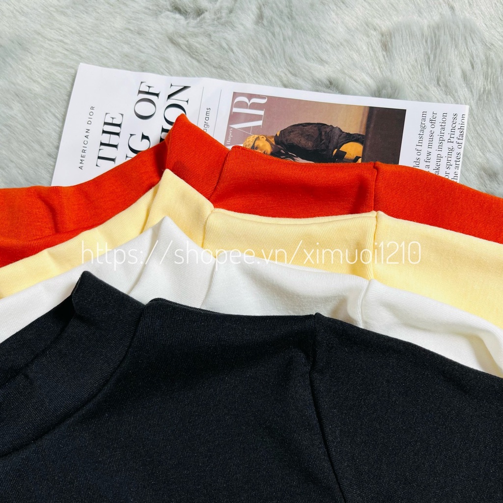 Áo Thun Nữ Cổ Cao From Croptop_Video+Ảnh Thật. | BigBuy360 - bigbuy360.vn