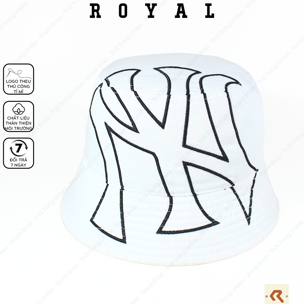 Mũ Bucket Nón Bucket Tai Bèo Vành Cụp Nam Nữ NY New York Yankees Vải Kaki Cotton 2 lớp Unisex - Royal Caps