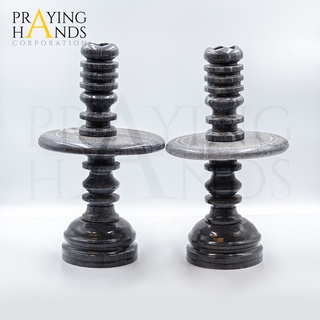 Cặp Chân Đèn Để Ban Thờ - Đá Cẩm Đen | Để Đèn Cầy | Trang Trí Bàn Thờ | Đồ Thờ Cúng