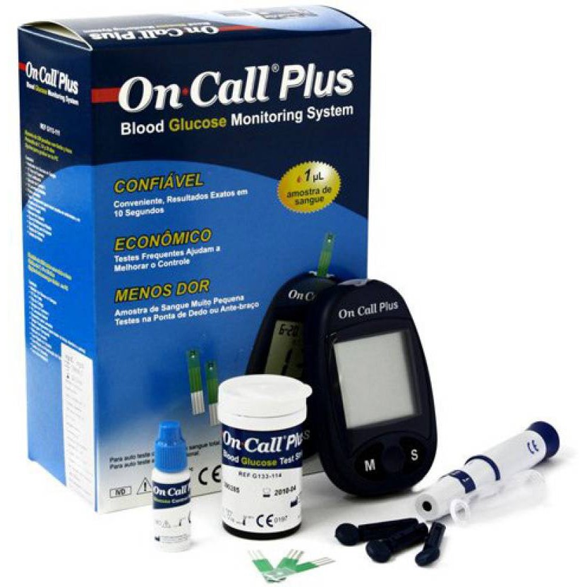 Máy Đo Đường Huyết On Call Plus - Tặng Hộp Que Thử 25 Test (bảo hành trọn đời máy) máy đo tiểu đường oncall