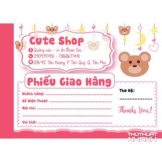 Phiếu ship bóc dán 14x10cm 50 tờ