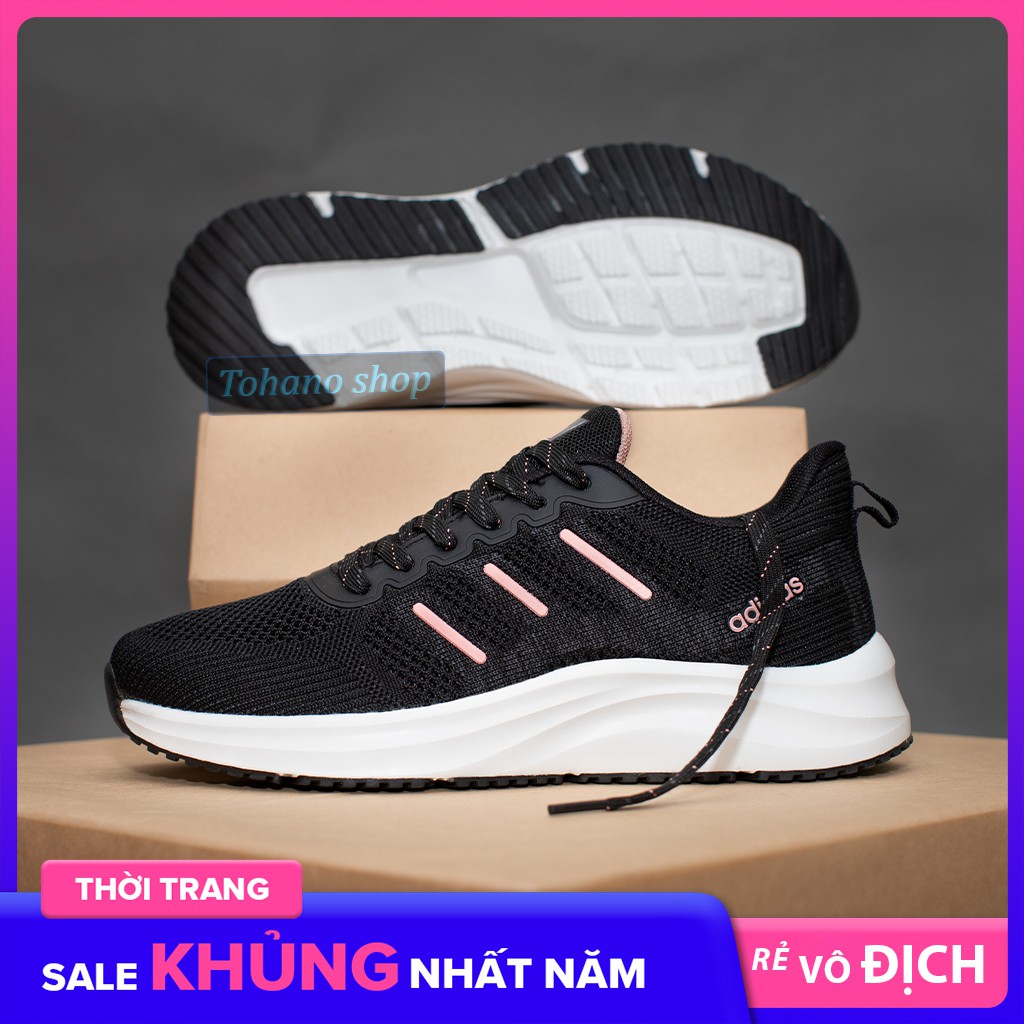 Giày sneaker nữ giày thể thao nữ A529 màu đen hồng