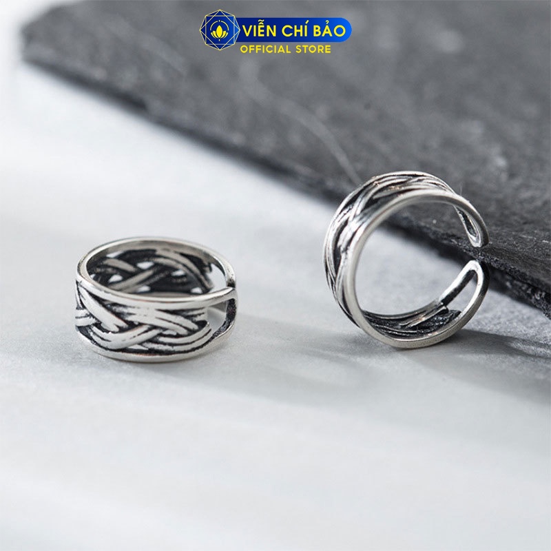 Bông tai bạc nữ kẹp vành đan kết ( 1 chiếc ) chất liệu bạc 925 thời trang phụ kiện trang sức nữ Viễn Chí Bảo B000011