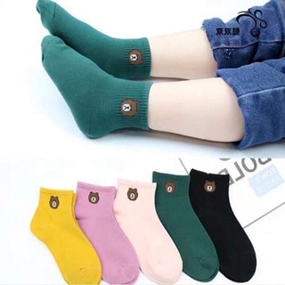 Combo 5 Đôi Tất trẻ em, tất hình thú, Vớ gấu trẻ em chất cotton hình gấu brown