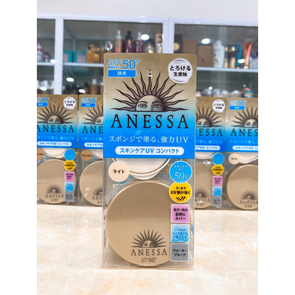 Kem Nền Trang Điểm Chống Nắng Dưỡng Da Dạng Nén Anessa SPF50+ PA+++ 10g Nhật Bản