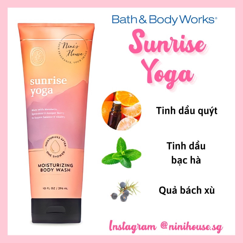 Kem tắm cấp ẩm Bath and Body Works mùi Sunrise Yoga 295ml