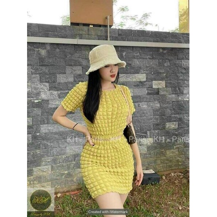 (FreeShip 2022) Sét váy nữ áo croptop mix chân váy ôm,chất lụa xốp nổi y hình,hàng chuẩn lên from đẹp