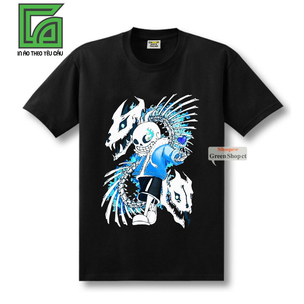 SIÊU HOT -  (NEW) Áo Thun In Hình Game Undertale Sans Vải Cotton Thái Greenshopct S114  / hình cực chất