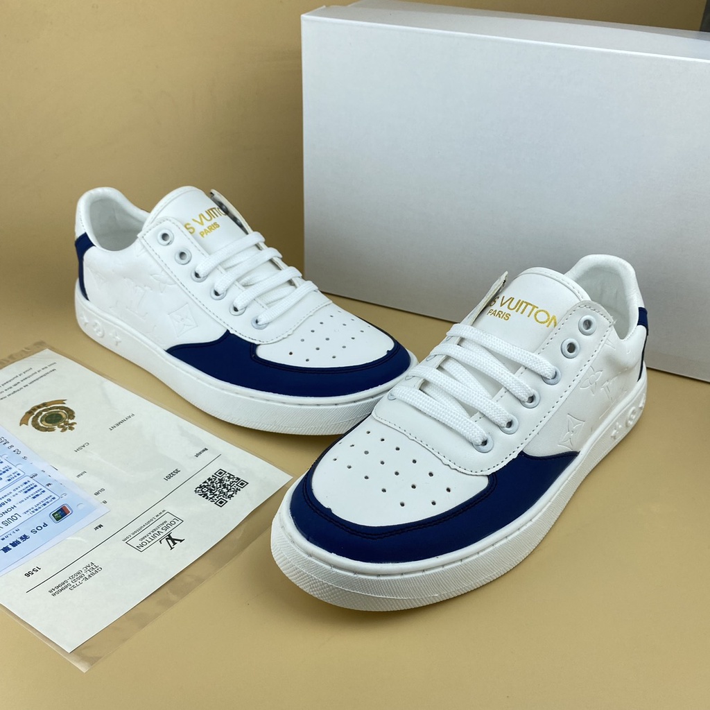 Giày nam sneaker LV là mẫu giày thể thao mới nhất 2 màu caro trắng nổi trội, sang trọng đế cao su chỉ máy chắc chắn