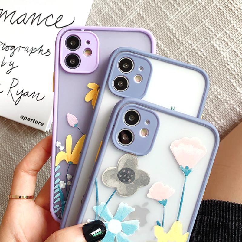 Ốp điện thoại TPU mềm bảo vệ camera họa tiết tranh dầu hình hoa cúc 3D cho IPhone 12 11 Pro Max X Xs Max XR6 8 7 Plus SE | BigBuy360 - bigbuy360.vn