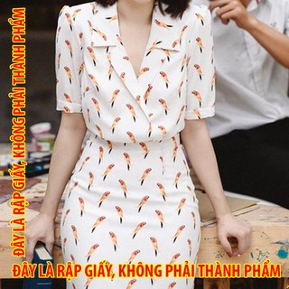 Rập giấy DC018 - Đầm cổ pajamas váy liền