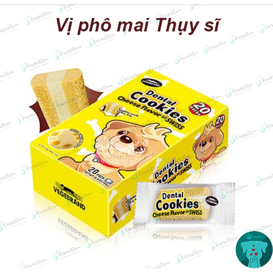 Snack làm sạch răng miệng JFamille, Bánh thưởng Cookie Phô mai Thụy sĩ và Steak kiểu Mỹ. Ngon xuất sắc. JF188
