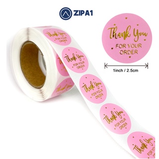 10 miếng dán sticker Thank You - Chữ ép kim mạ vàng - 2.5x2.5cm / miếng - A1021 - Zip A1