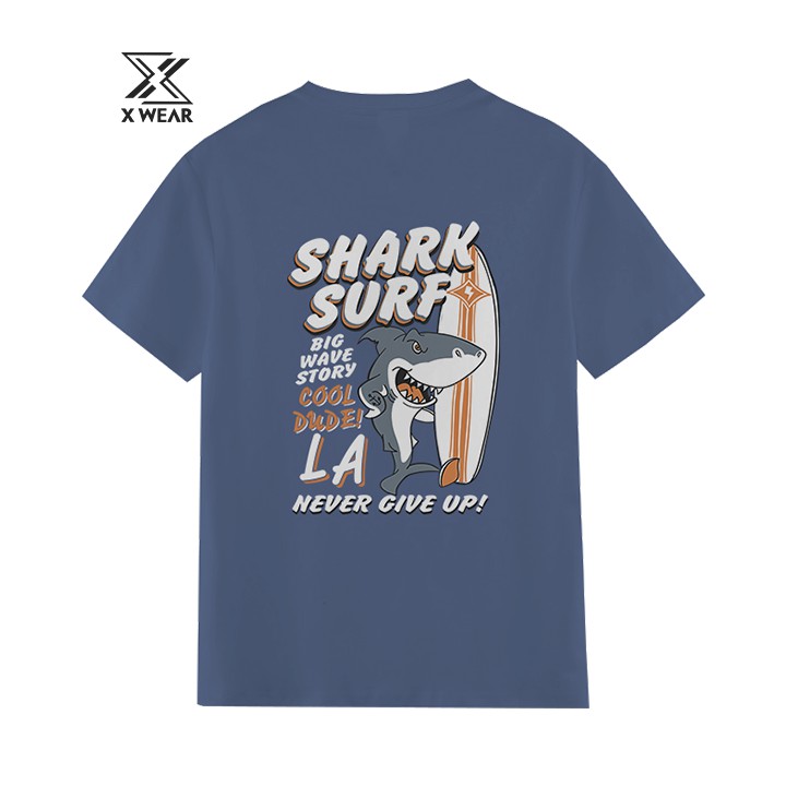 Áo Thun Unisex Nam Nữ Cotton co giãn 4 chiều SHARK SURF TS19