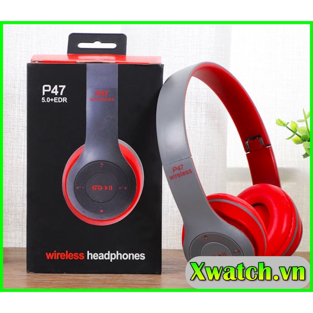 Tai nghe Chụp tai P47 kết nối Bluetooth có khe cắm thẻ nhớ, âm thanh đỉnh cao