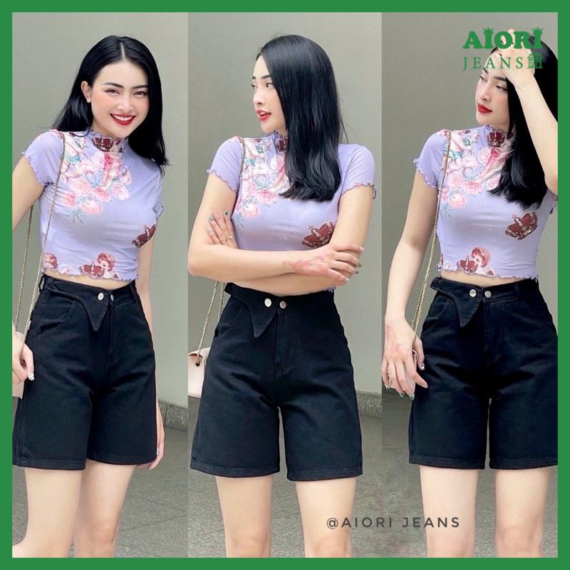 Quần Jeans Nữ, Quần Ngố Lửng Ống Rộng Dáng Chữ A Lưng Cao Vải Cực Xịn, Chất Jeans Cotton Thoáng Mát, Mềm Mịn_Mã 246