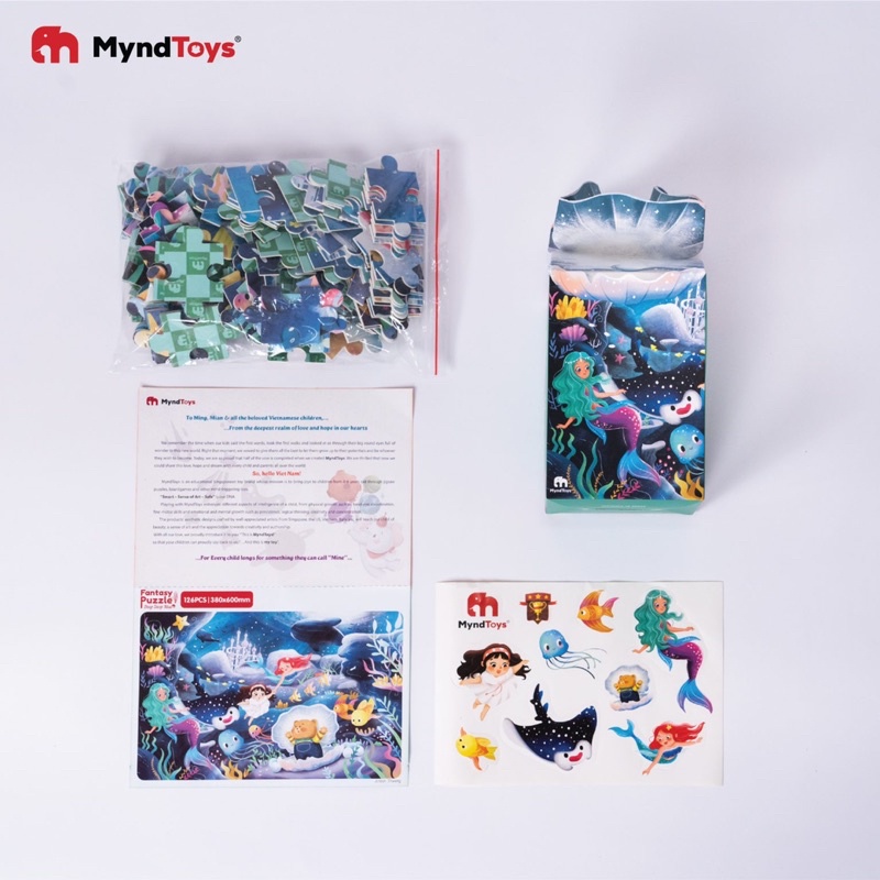 Đồ Chơi Xếp Hình Ghép Hình Myndtoys Fantasy Puzzle  - Deep Deep Blue và Unicorn Dance