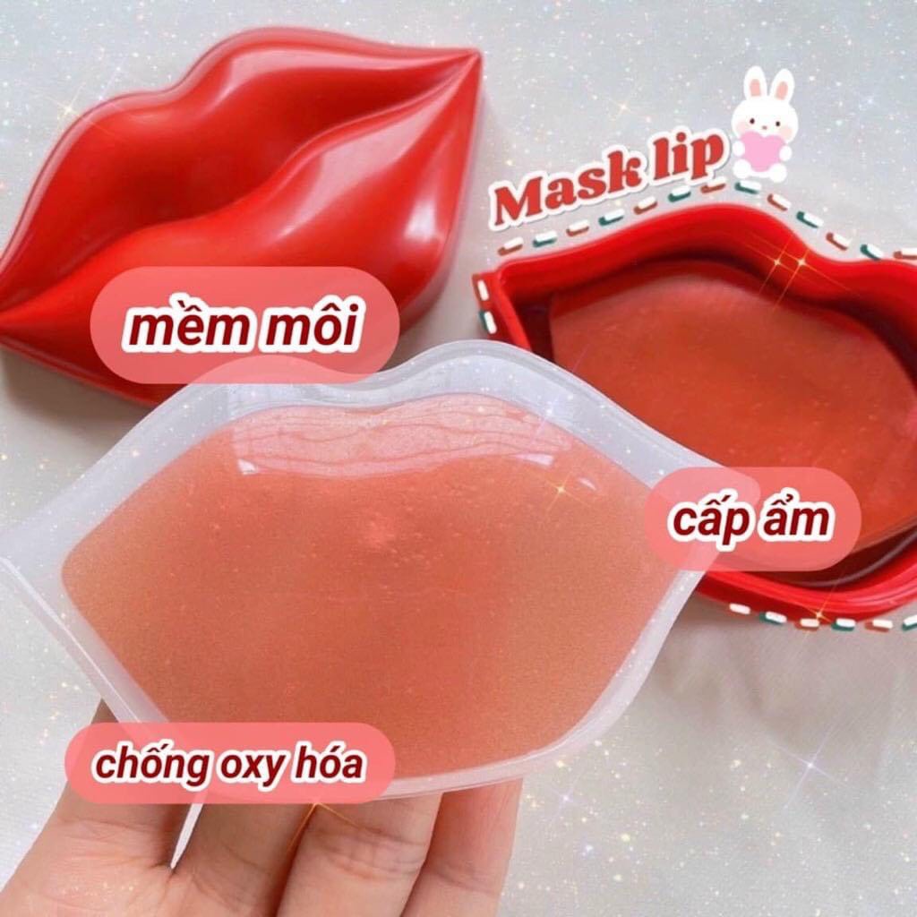 Mặt nạ môi giúp môi hồng hào dưỡng ẩm chống khô nứt nẻ hoa hồng (20 miếng)