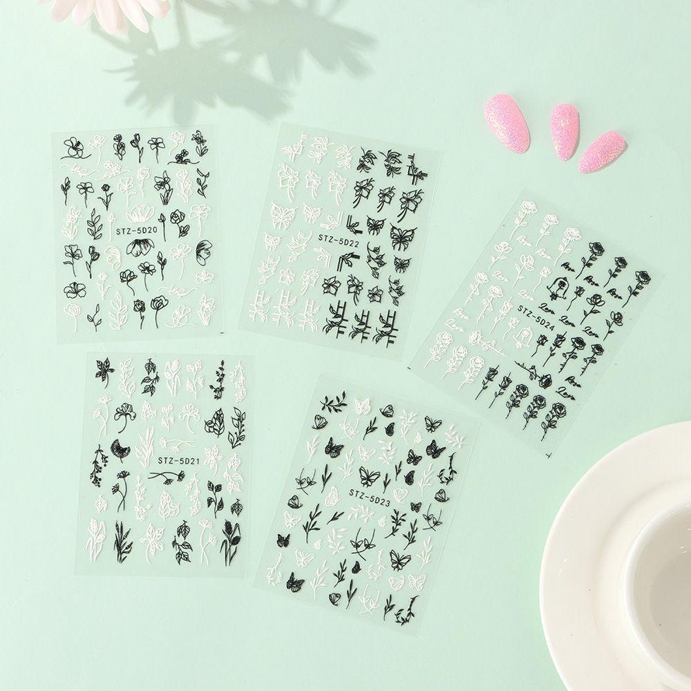 Miếng Dán Trang Trí Móng Tay Hình Hoa Xinh Xắn