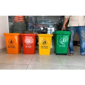 *GIẢM GIÁ SỐC*Thùng rác nhựa công cộng 60L, Thùng rác nhựa công nghiệp 60L, Thùng rác nhựa HDPE 60L có 4 bánh xe