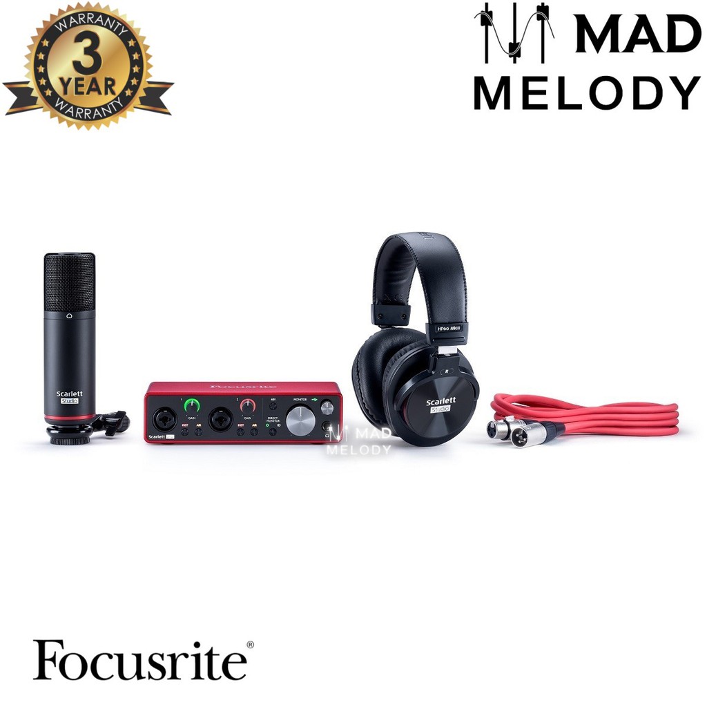 Focusrite Scarlett 2i2 Studio Recording Package (3rd Gen) [bộ thu âm chất lượng 2i2 Gen 3, thế hệ 3, NEW & chính hãng]