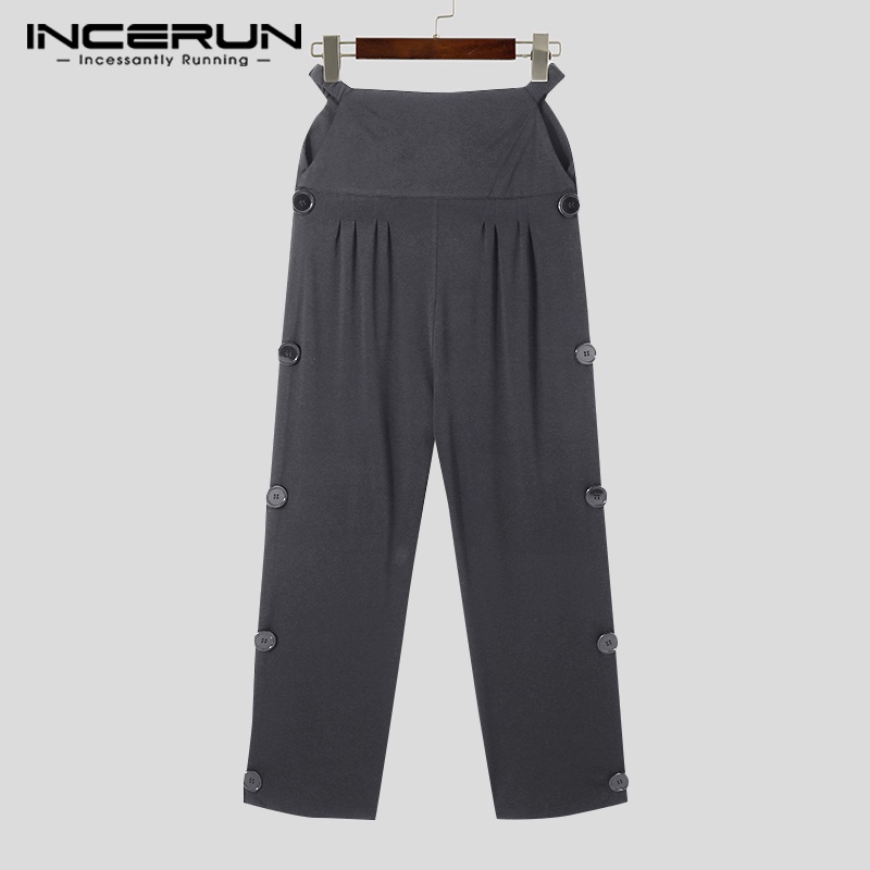 Incerun Quần Baggy Dài Xẻ Tà Bên Hông Cổ Điển 3 Màu Thời Trang Cho Nam