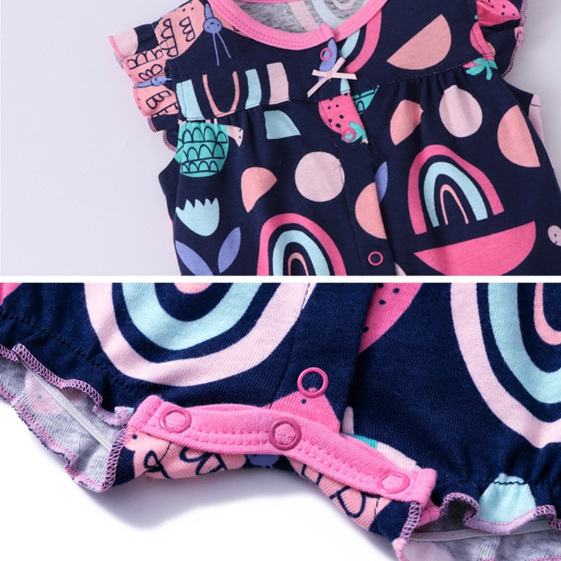 Bodysuit cho trẻ mới biết đi Jumpsuit em bé Onesie Girl Boy Pure Cotton One Piece Suit Set Thời trang AKKU dễ thương