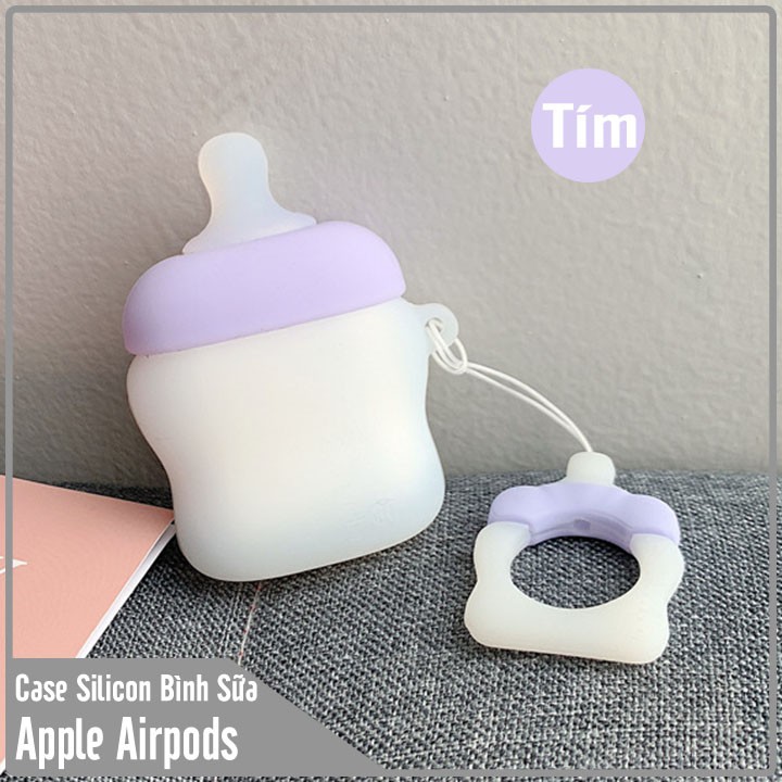 Túi đựng silicon cho tai nghe Airpods hình Bình Sữa nhựa dẻo