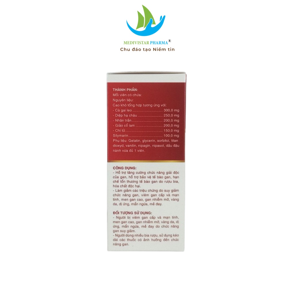 Giải Độc Gan Cà Gai Leo TH MEDIVISTAR PHARMA Hỗ Trợ Tăng Cường Chức Năng Gan - Hộp 60 Viên