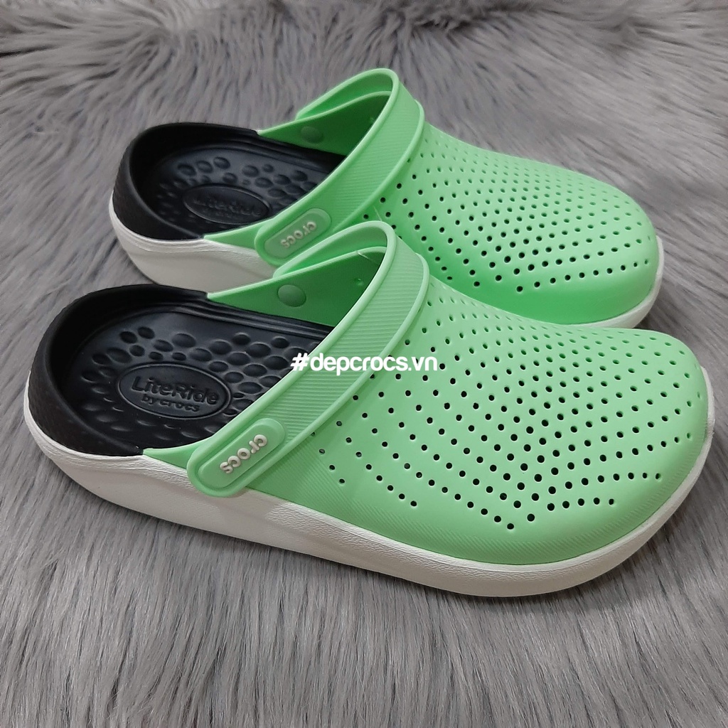(Chính hãng) Dép sục crocs literide chính hãng nam nữ unisex, dép cross literide màu bạc hà - crocs house