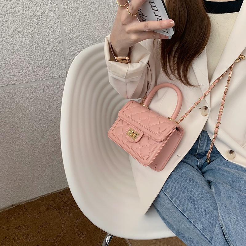 Túi Đeo Chéo Hình Vuông Nhỏ Có Khóa Thời Trang Cho Nữ