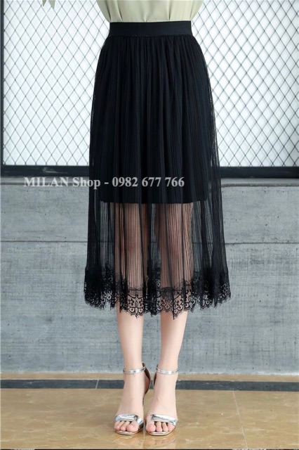Chân váy ren gấu dài qua gối | BigBuy360 - bigbuy360.vn
