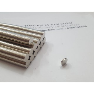 Nam châm viên trắng đất hiếm 10x1mm