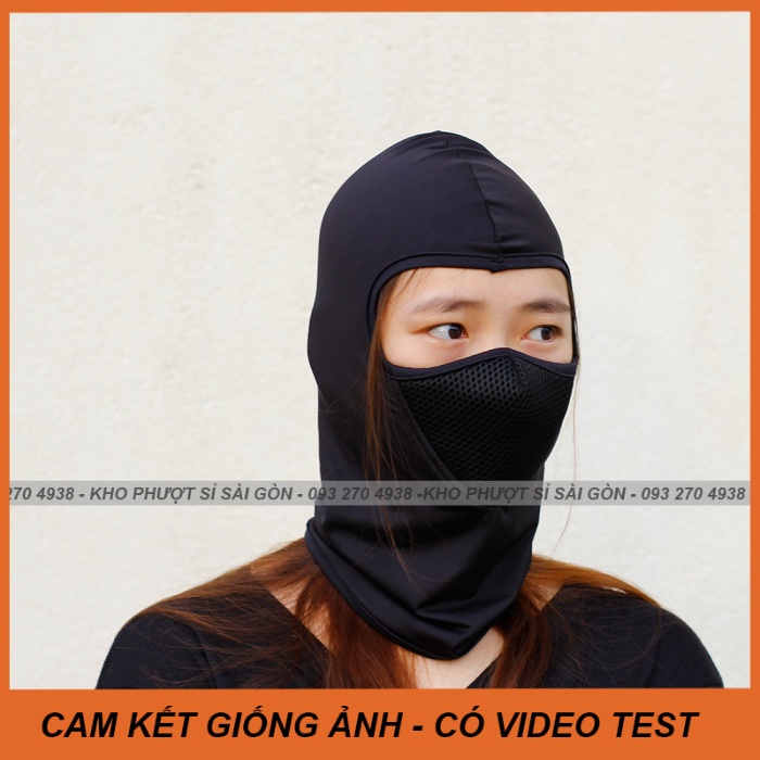 Kho Sỉ SG - Mẫu mũ trùm đầu Ninja Swat cao cấp X2 lưới lọc chống bụi - chống tia UV - khăn ninja trùm đầu Ari đội fullfa