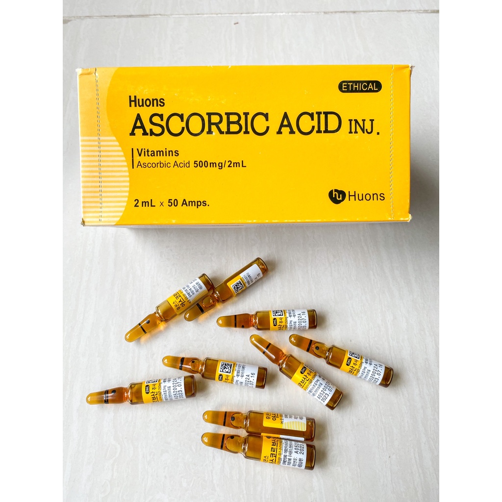 Vitamin C Hàn vỉ 10 ống Hàng Xịn chuyên dùng mix cấy tảo hồng sâm trông spa tmv 2022