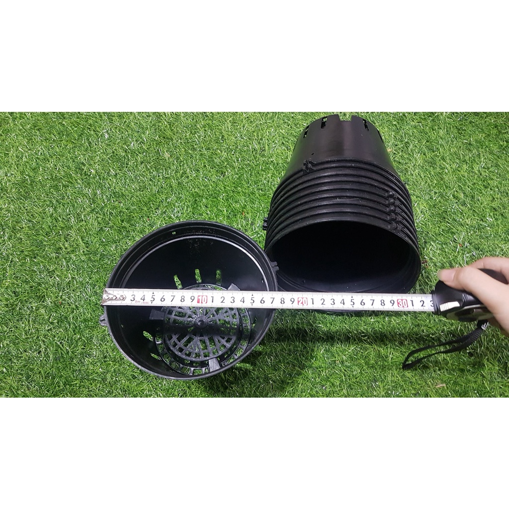 Combo 10 chậu đen trồng lan phi 18cm