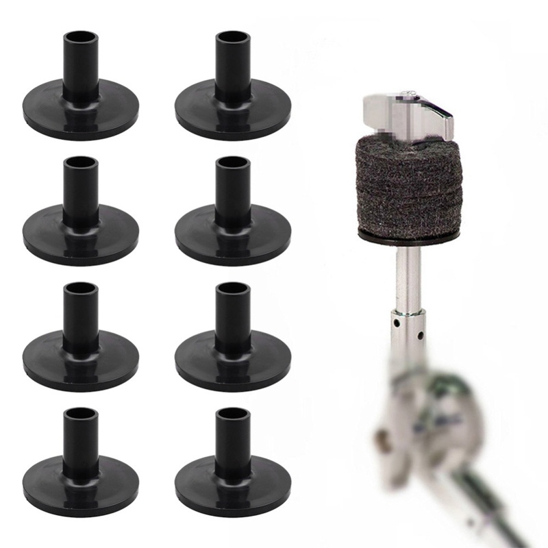 QUU 8 Chiếc Cymbal Tay Nhựa Đen Trống Dài Cymbal Tay Trống Bộ Cymbal Hỗ Trợ Nhạc Cụ Phụ Kiện