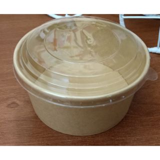 Tô giấy kraft nắp pet 750 ml-1,000 ml  (10 bộ)